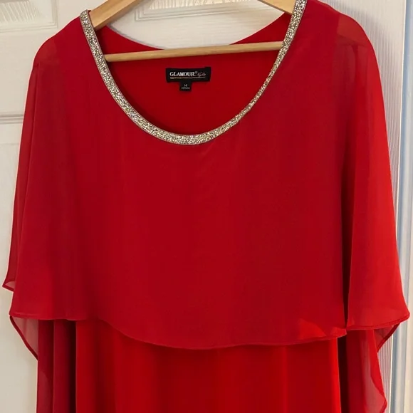 GLAMOUR Elegant Red Women's Maxi Dress - 14 - Picture 3 of 8